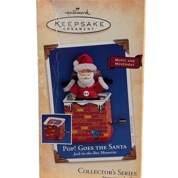Hallmark Pop! Goes The Santa Ornament 2004 Jack-in-the-Box Music QX8411 NIB - Picture 6 of 15